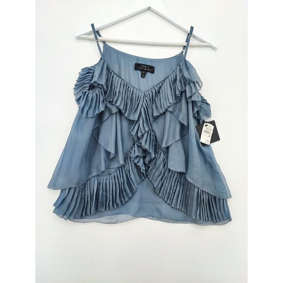 Robert Rodriguez Women's Blue Double Layer Swill Blouse Size 10